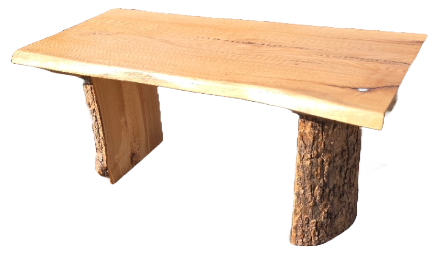 JB - Bench with wood slab supports