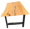 JB - wood slab table with metal legs