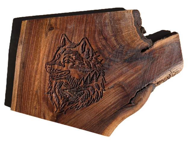 JB - Wolf in live edge wood