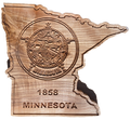 JB - State of Minnesota in wood with raised lettering